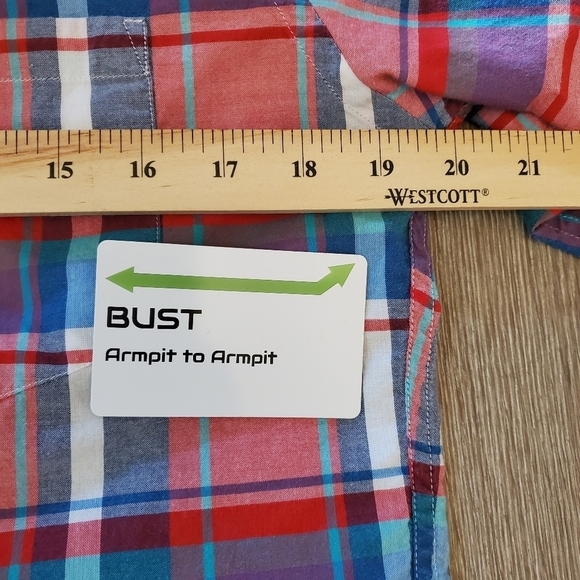 J Crew Medium 100% Cotton Red Plaid Men's Shirts - Picture 8 of 10